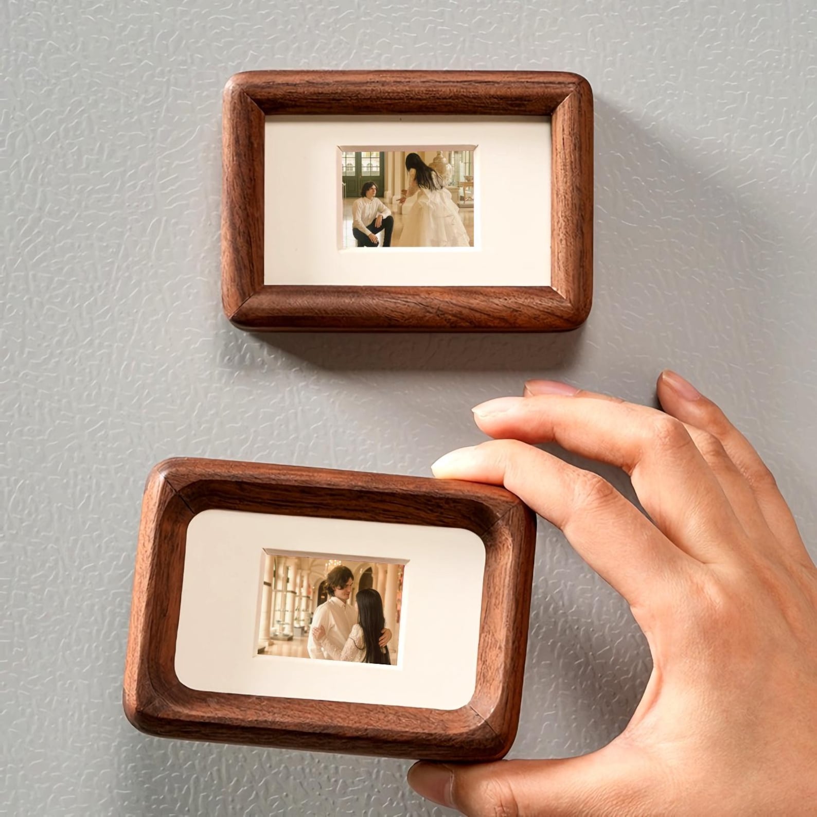 Mini Solid Wood Magnetic Picture Frame