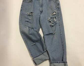 Destroyed Levi Jeans Etsy