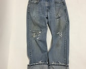 30 Raw Destroyed Vintage Levi Boyfriend jeans 30 waist denim jeans
