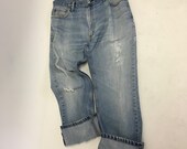 36 Raw Destroyed Vintage Levi Boyfriend jeans 36 waist denim jeans