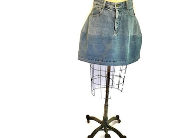 Eccentric Denim Flared Hip Skirt Size Small