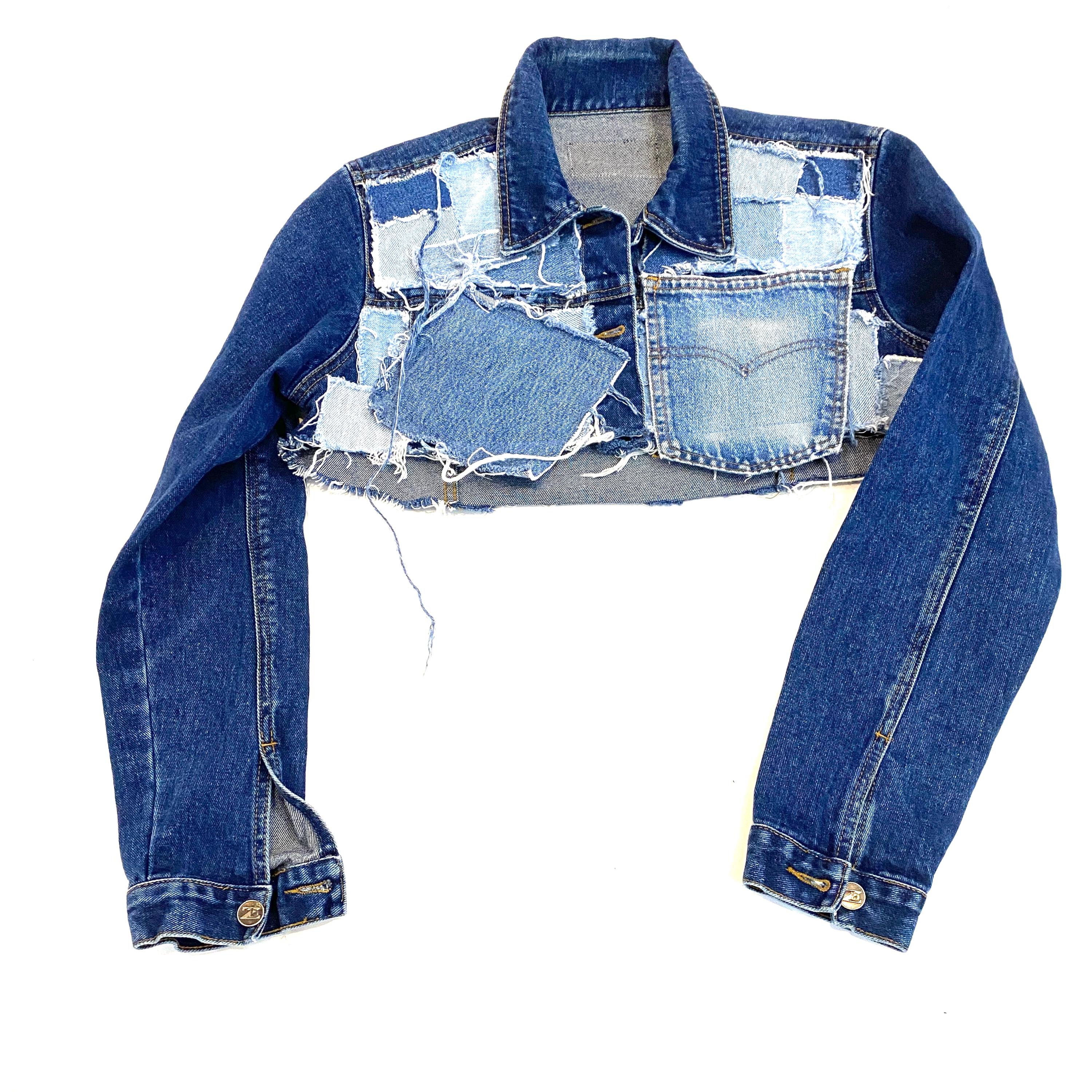 Tattered Cropped Vintage Denim Jacket S - Etsy