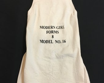 Handmade Hand printed Dress form  Mannequin Cotton Canvas Jumper Dress XL