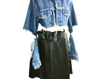 Retro Style Black TeaCup Skirt with Pockets XL