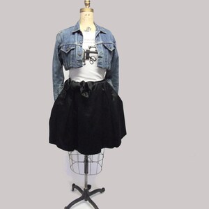 Retro Style Black TeaCup Skirt with Pockets XL image 2