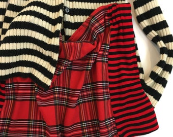 Handmade Stripey Red Tartan skirt