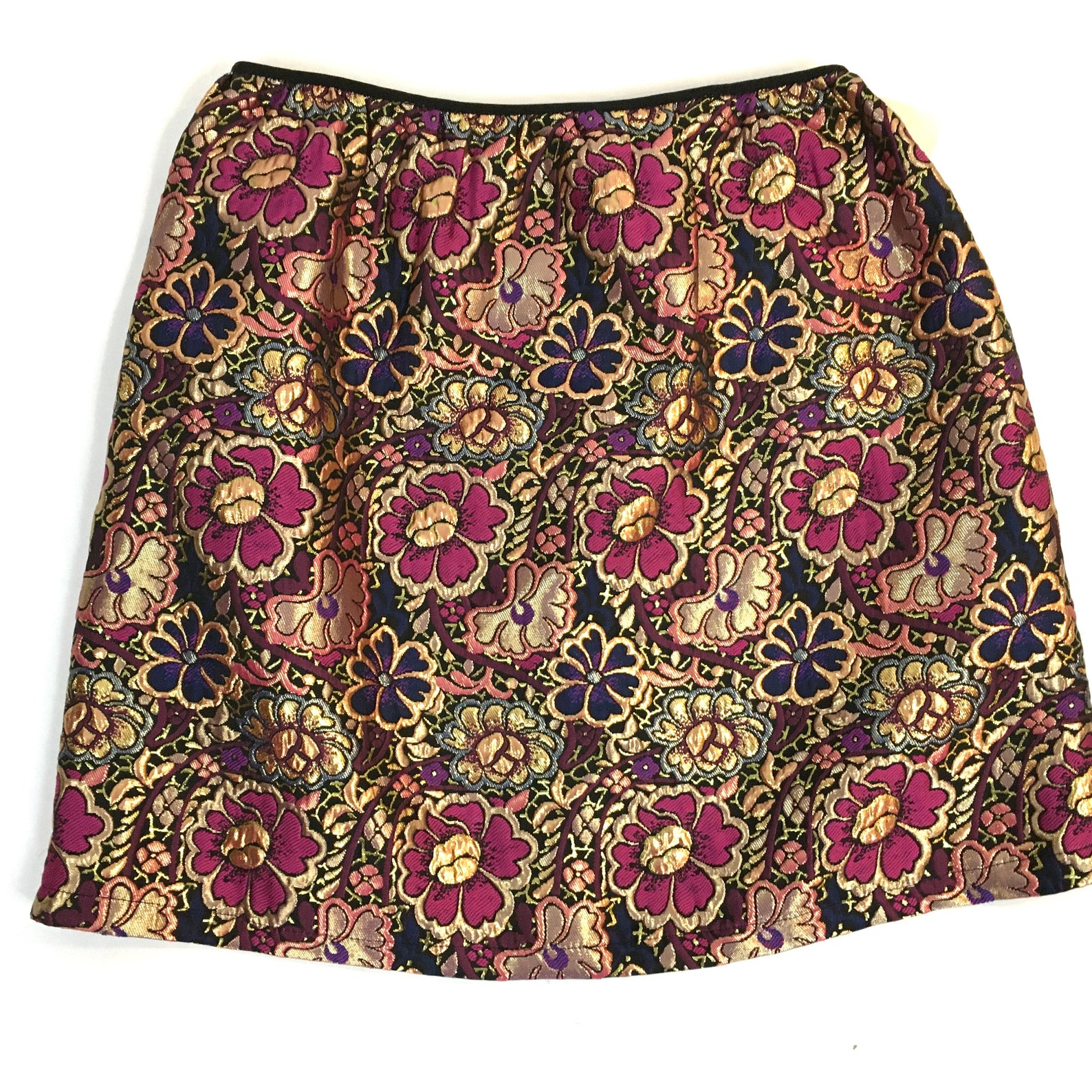 Handmade Gold Metallic Floral Brocade Skirt - Etsy