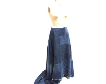 CUSTOM Patchwork Denim Drama Skirt YOUR SIZE