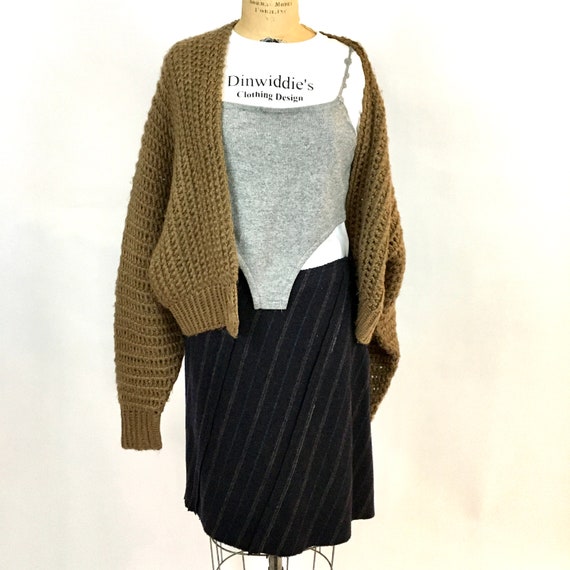 Vintage Handknit Batwing Sweater Cardigan