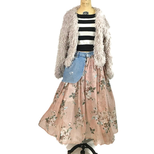 Handmade Fuzzy Nude Shortie Jacket Med