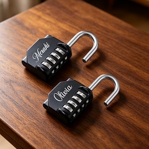 Personalized Combination Padlock, Luggage Code Lock, Travel Padlock, Gym Backpack Lock, Gift for Students Travelers