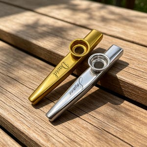 Custom Metal Kazoo Instrument, Gold Silver Musical Kazoo Instrument, Portable Mini Wind Toy, Musician Gift, Flute Present for Guitar Players
