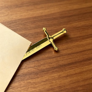 Personalized Sword Letter Opener & Bookmark, Medieval Dagger Shape Page Marker, Book Lover Gift, Gift for Office Desk Decor image 3