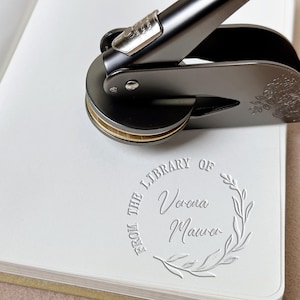 Timbro per libri nero/ Timbro per libri personalizzato/ Dalla libreria di timbri per libri/ Timbro per biglietti personalizzati/ Timbro per timbri in argento rosa e oro