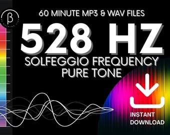 528Hz Solfeggio Healing Frequency | 60 Minute Pure Tone | Instant Download MP3 + WAV Audio File | Pure Solfeggio Frequency (No Added Music)