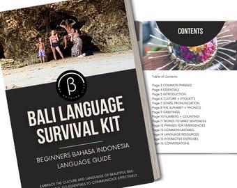 Balinese Language Guide: Essential Travel Phrases, Cultural Tips (Digital Download PDF)