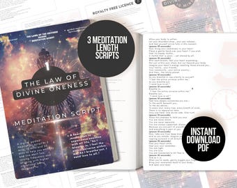 Divine Oneness Guided Meditation Script: Royalty-Free License (Digital Download, PDF & MP3 Bonus Files)