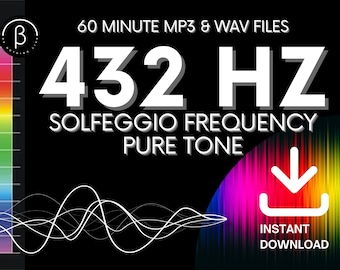 432Hz Solfeggio Healing Frequency: 60 Minute Pure Tone (MP3 + WAV Downloadable Audio File
