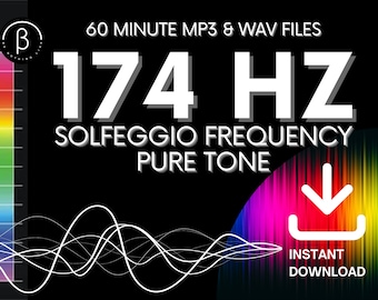 174Hz Solfeggio Pure Tone: 60 Min Healing Frequency (MP3 + WAV Downloadable Files