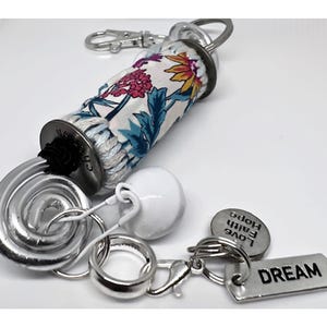 Handmade Boho Bag Charm Keyring: Colorful Textile, UK Made