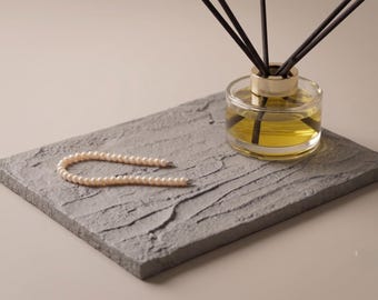 Handmade Concrete Catchall Tray, Modern Jewelry Holder, Minimalist Vanity Organizer