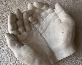 Concrete Hands Tray: Minimalist Sculpture Holder, Modern Home Decor