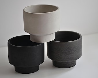 Geometric Concrete Planter: Nordic Style Desk Organizer, 4"