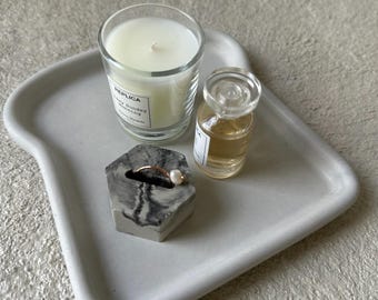Concrete Perfume Tray | Apartment Decor Minimalist Handmade Organizer | Modern Unique Home Decor