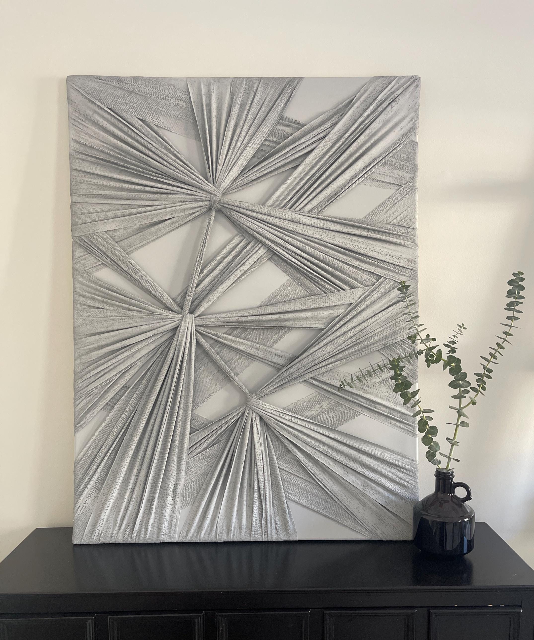 Custom textured fabric wall decor, Textured abstract artwork, Geometric fabric canvas, Wall hanging sculpture, 3D wall panel, Statement art