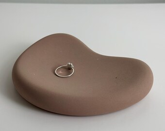 Handmade Concrete Trinket Tray: Scandinavian Jewelry Holder, Soap Dish