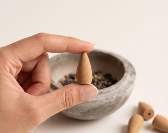 Handmade Meditation Incense Cones, White Sage Aromatherapy, Natural Relaxation Scents