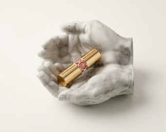 Concrete Hands Tray: Minimalist Sculpture Holder, Modern Home Decor
