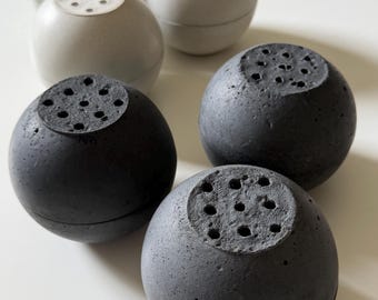 Handcrafted Concrete Incense Burner: ligh beige open pores texture burning sphere