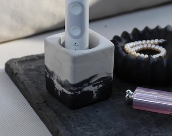 Concrete Toothbrush Holder Set of 2: Modern Bathroom Decor