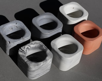 Handmade Concrete Toothbrush Holder Set: Minimalist Bathroom Decor
