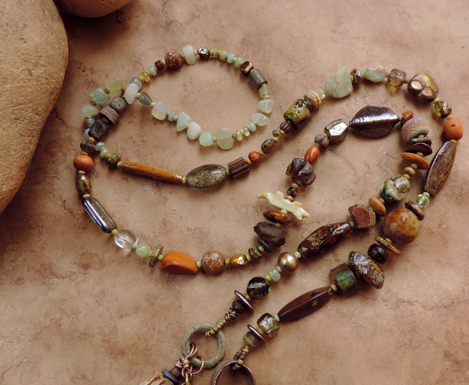 Spirit Beads Lariat Necklace for Meditation with Egyptian Etsy