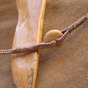 Hand Polished Mastodon Ivory Pendant with Basha Bead and image 4