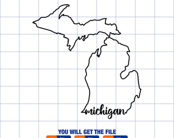 Michigan Outline SVG Files Michigan Cut Files United States of America ...