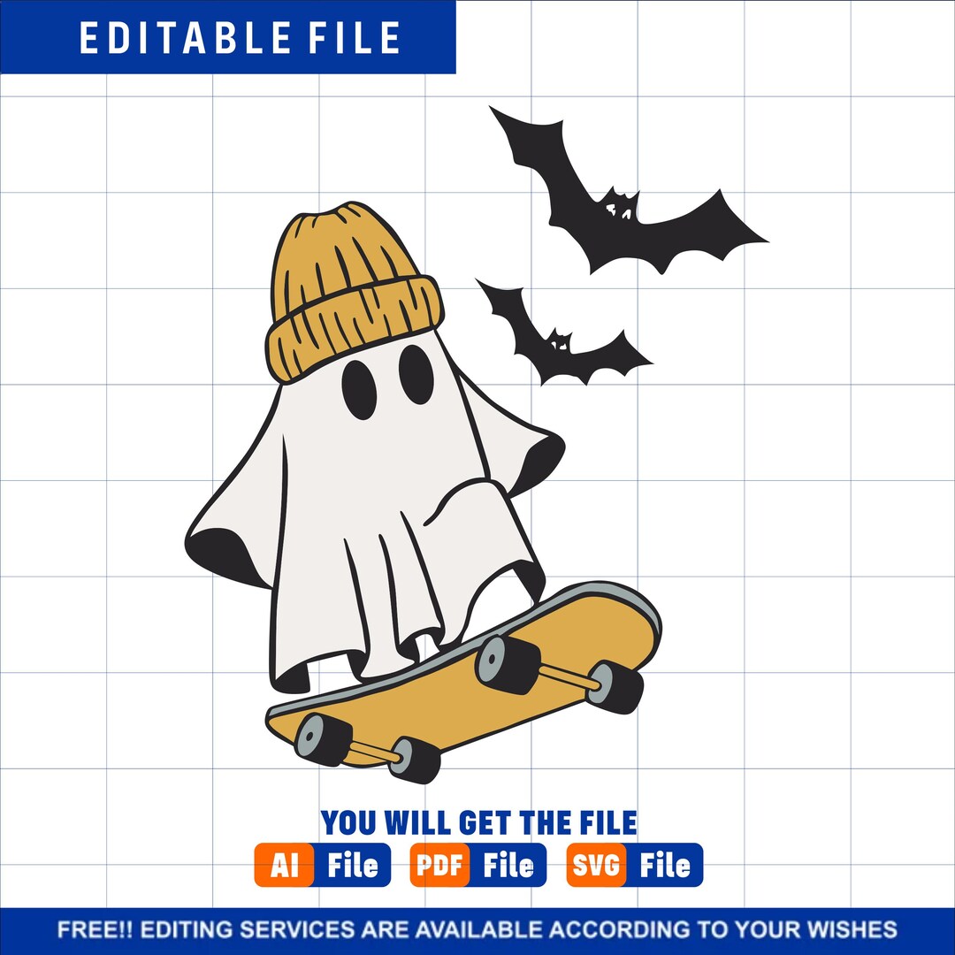 Retro Halloween Ghost SVG , Cut File Vintage Clipart for Spooky Crafts ...