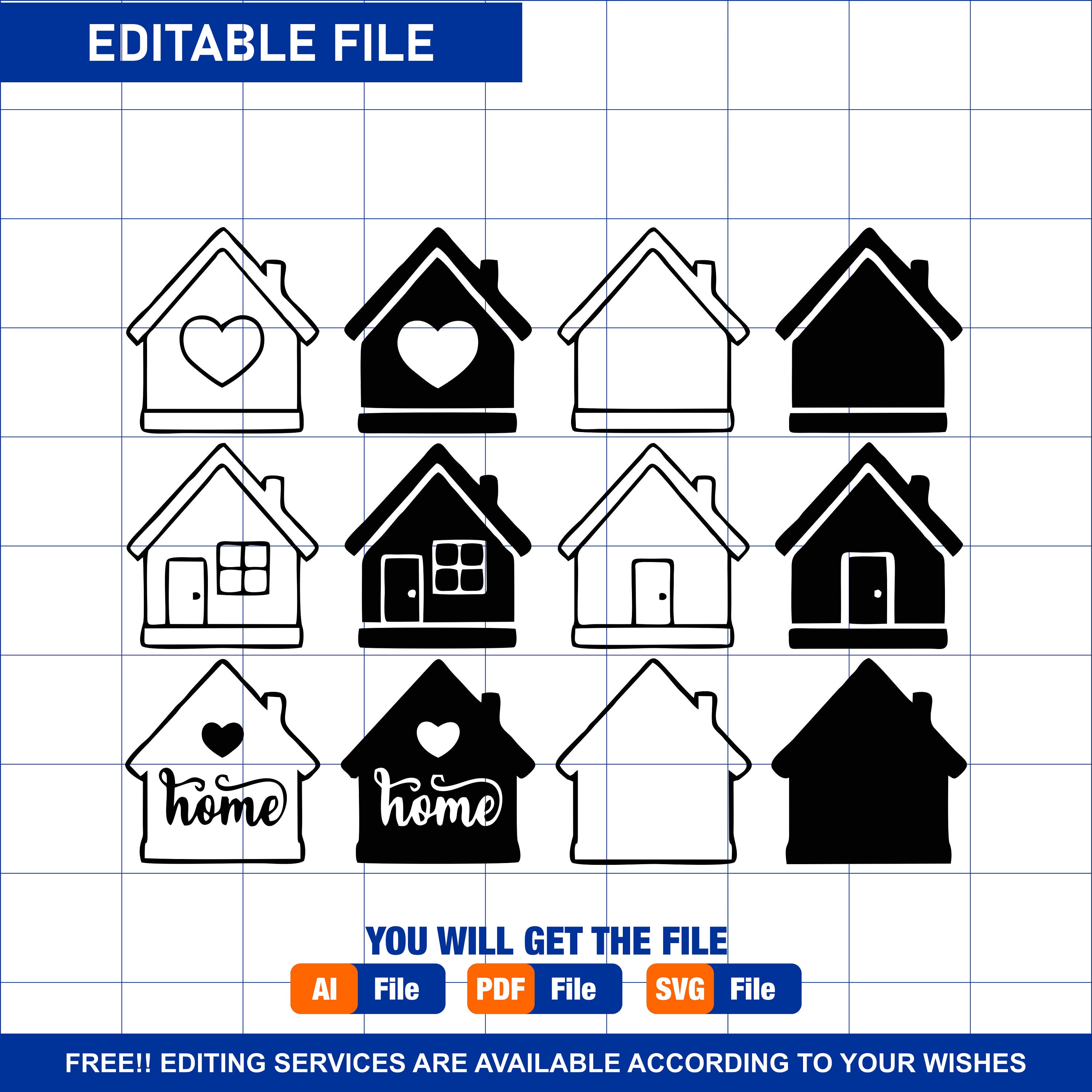 House Svg House Clipart House Png House Vector House Clip Art House ...