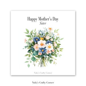 Carte de voeux numérique Happy Mother's Day Sister, Bestie, frère et soeur, belle-soeur, belle-soeur, carte téléchargeable amusante, conception assistée par IA-302