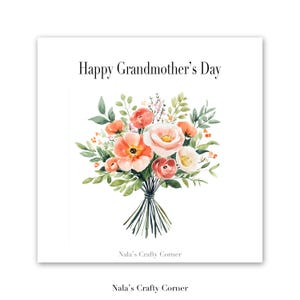 Digital Happy Grand Muttertag Grüße Kartenstrauß Grammy Nana Mimi Oma Lola Gramm Nonna Lustige herunterladbare Karte AI Assisted Design-104