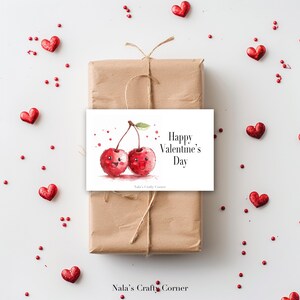 Digital Happy Valentine’s Day Greetings Card, Cherries, Downloadable Card, AI Assisted Design-02