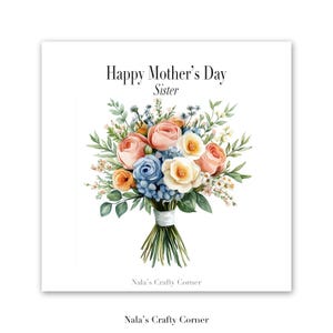 Carte de voeux numérique Happy Mother's Day Sister, Bestie, frère et soeur, belle-soeur, belle-sœur, carte téléchargeable amusante, conception assistée par IA-02
