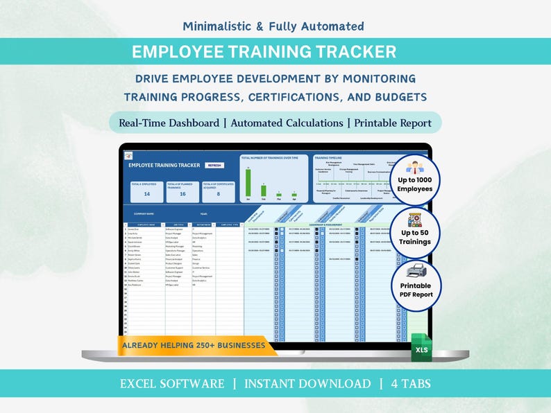 Employee Training Tracker Excel Spreadsheet Certification Tracker ...
