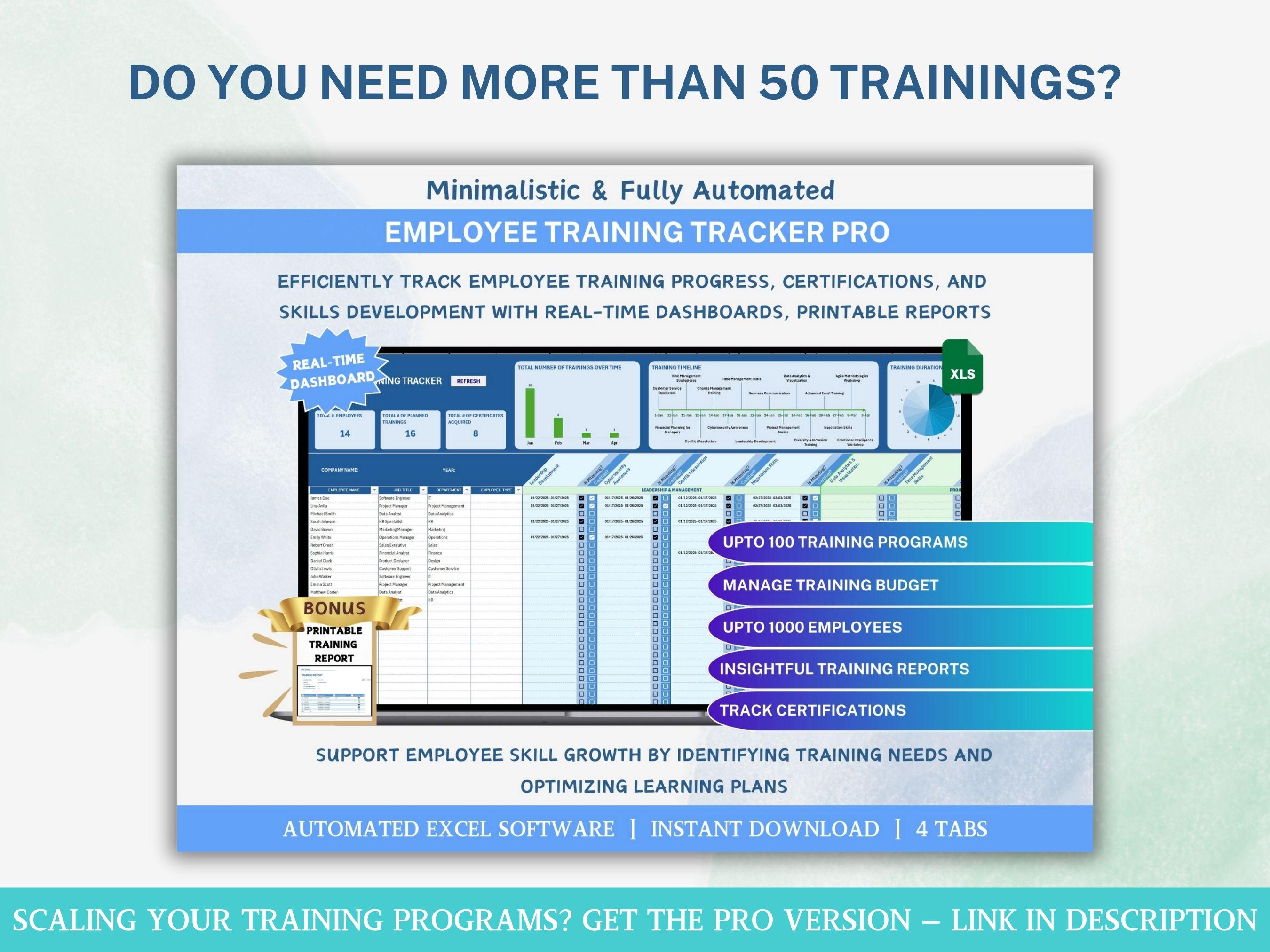 Employee Training Tracker Excel Spreadsheet Certification Tracker ...