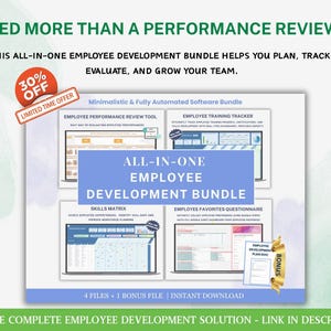 Employee Performance Review Template Human Resource HR Excel Dashboard Employee Review Customizable Checklist Staff Evaluation Report image 10