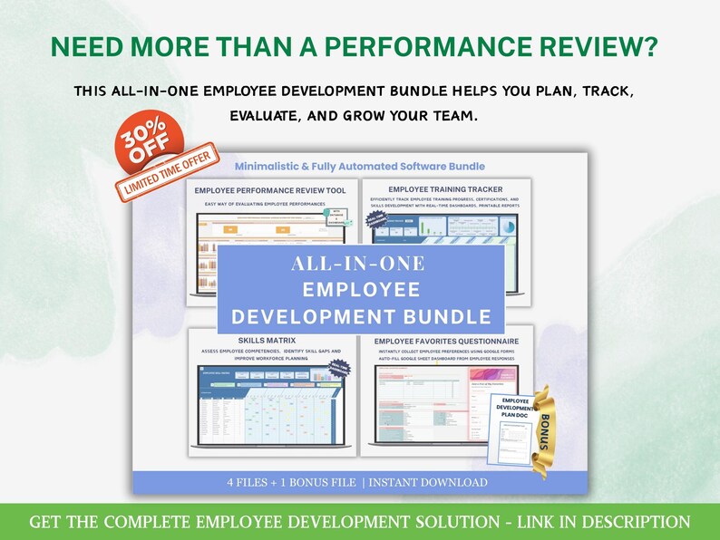 Employee Performance Review Template Human Resource HR Excel Dashboard Employee Review Customizable Checklist Staff Evaluation Report image 10