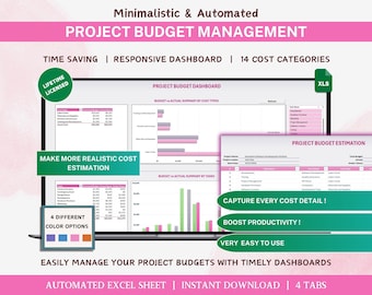 Project Budget Planner: Expense Tracker Excel Template (Digital Download)