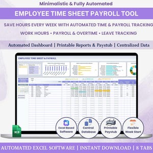 Employee Timesheet Excel Dashboard Detailed Time sheet Tracking Spreadsheet Semi Monthly Payroll Calculator Employee Tracker
